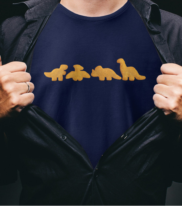 Dinos Chicken Nuggets Funny Realistic Dino Shapes T-Shirt