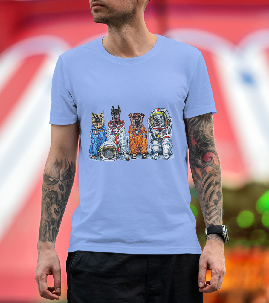 Astronaut Dogs in Space Suits NASA T-Shirt