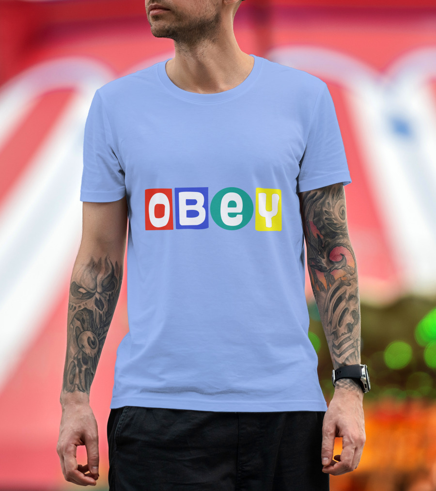 Obey Big Shot Colorful Typography T-Shirt