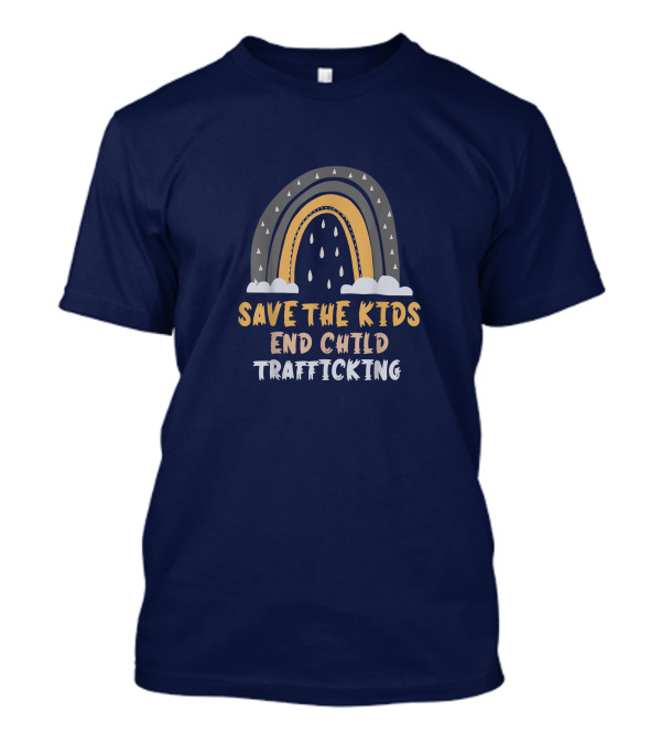 Save The Kids End Child Trafficking Rainbow With Clouds T-Shirt