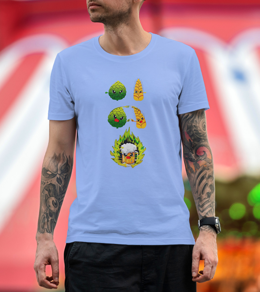 Hop Barley Fusion Dance Brewing Beer Flame Animation T-Shirt