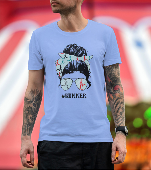 Premium T-Shirt: Running Life #Runner Sunglasses Bandana T-Shirt Running Life #Runner Sunglasses Bandana T-Shirt