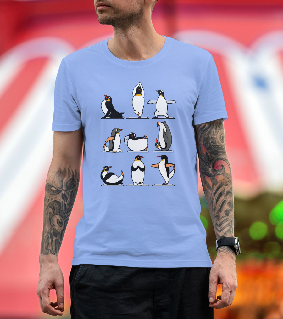 Penguin Yoga Poses Collection T-Shirt