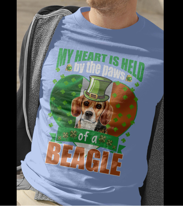 My Heart Is Held By The Paws Of A Beagle Irish T-Shirt