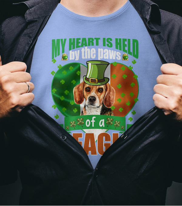 My Heart Is Held By The Paws Of A Beagle Irish T-Shirt