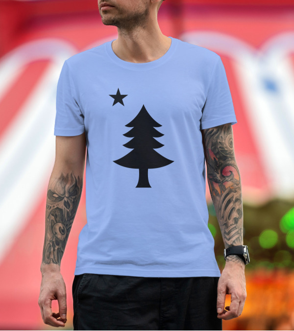 Premium T-Shirt: Maine Pine Tree State Flag Pride Patriotic Symbol with Star T-Shirt Maine Pine Tree State Flag Pride Patriotic Symbol with Star T-Shirt