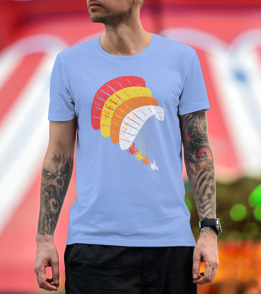 Vintage Powered Paragliding Paramotor Paraglider Retro Canopy T-Shirt