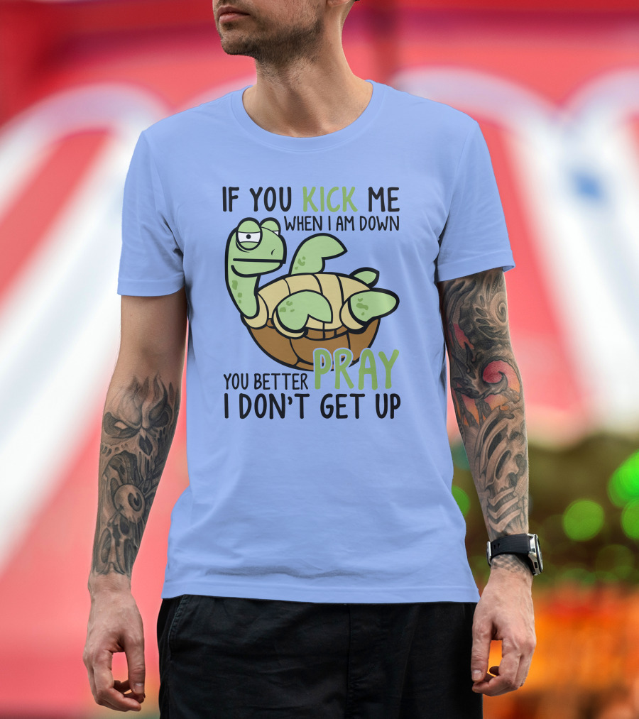 RD Turtle If You Kick Me When I Am Down You Better Pray I Don’t Get Up T-Shirt