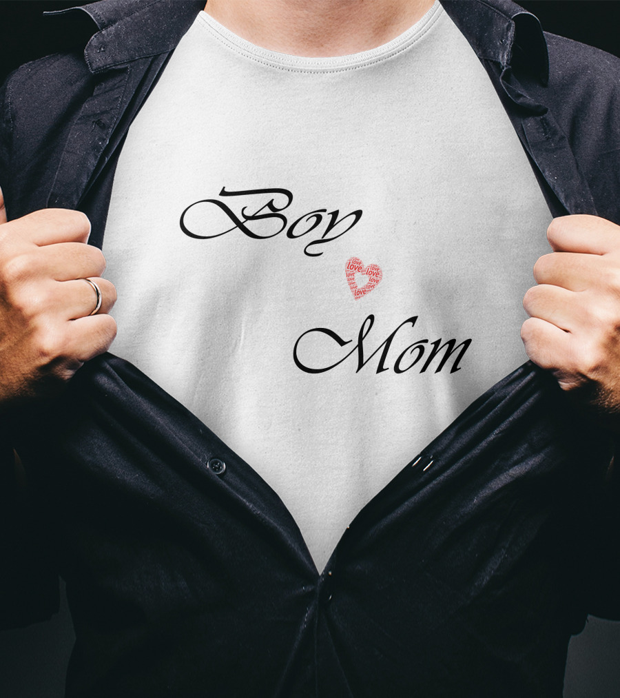 Boy Mom Love Heart T-Shirt