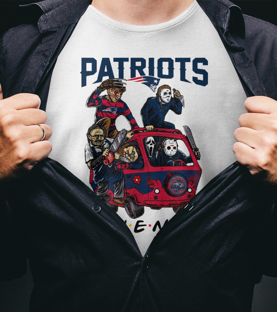 Patriots Friends Halloween Horror Icons In New England Team Van T-Shirt
