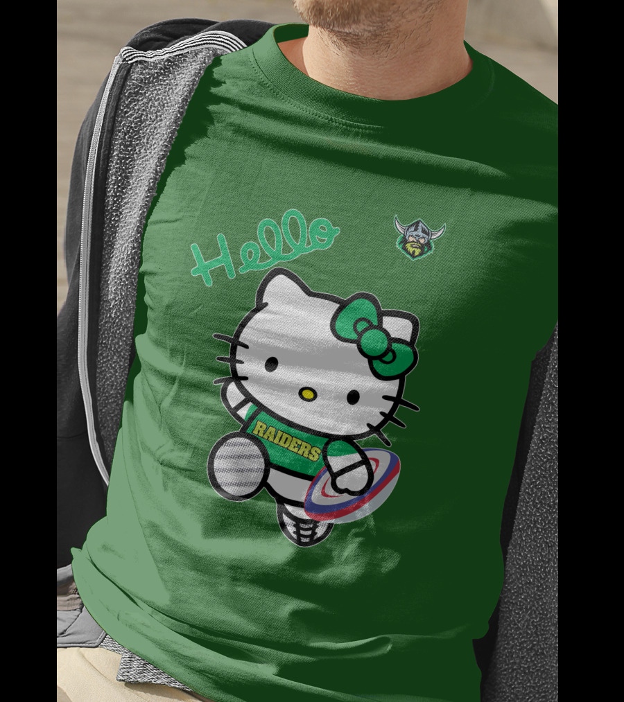 NRL1003 Hello Kitty Canberra Raiders Football T-Shirt