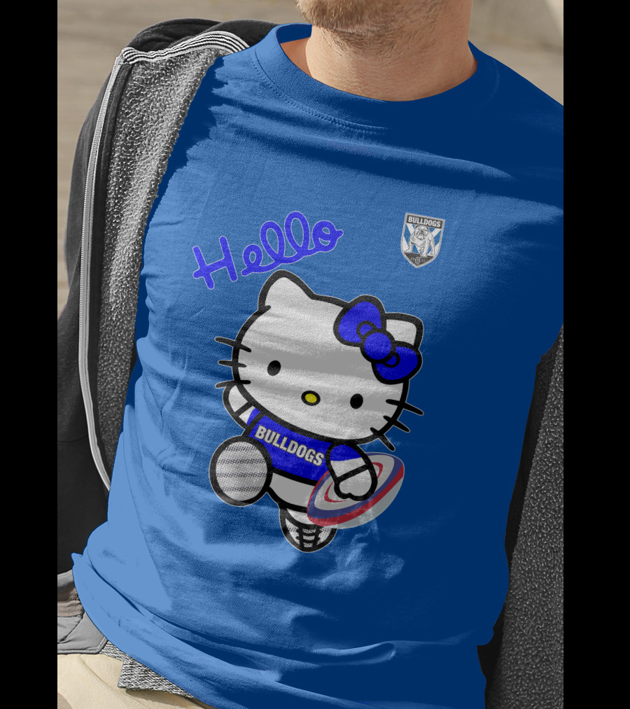 NRL1004 Hello Bulldogs Canterbury Bankstown Hello Kitty T-Shirt