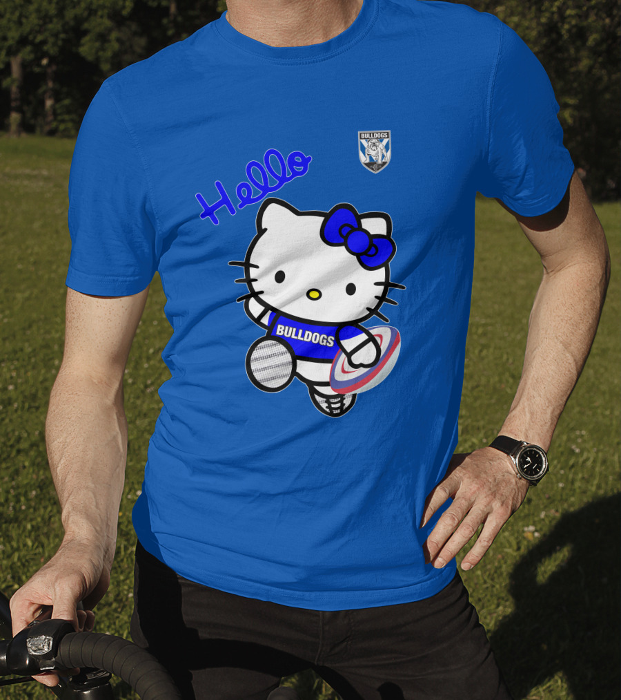 NRL1004 Hello Bulldogs Canterbury Bankstown Hello Kitty T-Shirt