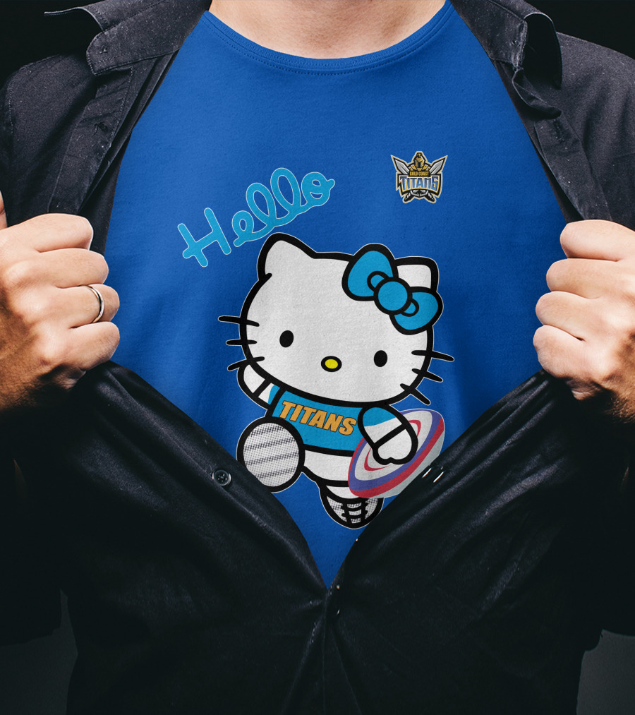 Gold Coast Titans Hello Kitty Rugby NRL1006 Fan T-Shirt