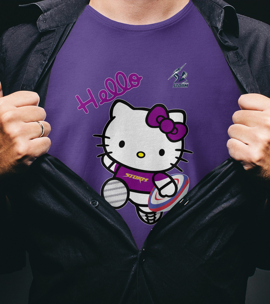 Melbourne Storm Hello Kitty Rugby T-Shirt