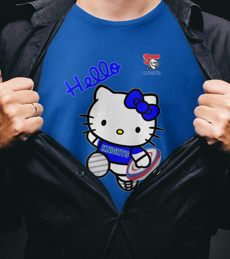 NRL1010 Newcastle Knights Hello Kitty Rugby Crossover T-Shirt