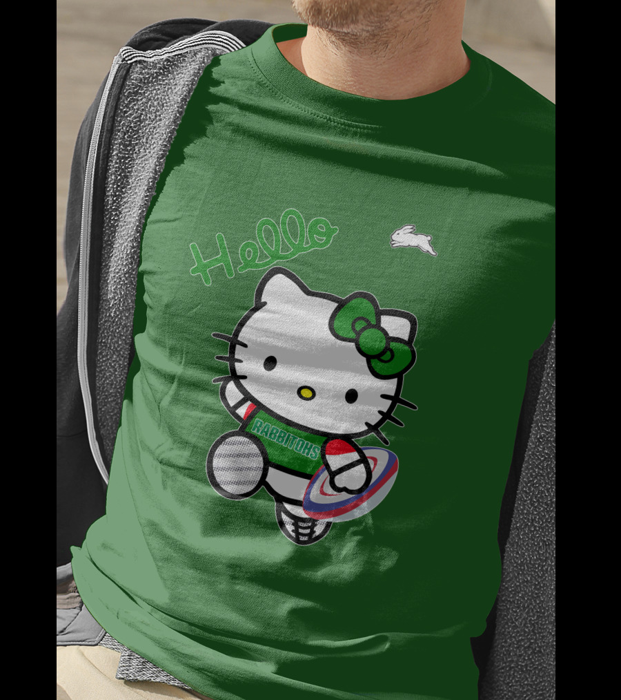NRL1016 South Sydney Rabbitohs Hello Kitty Rugby Fan Collection T-Shirt