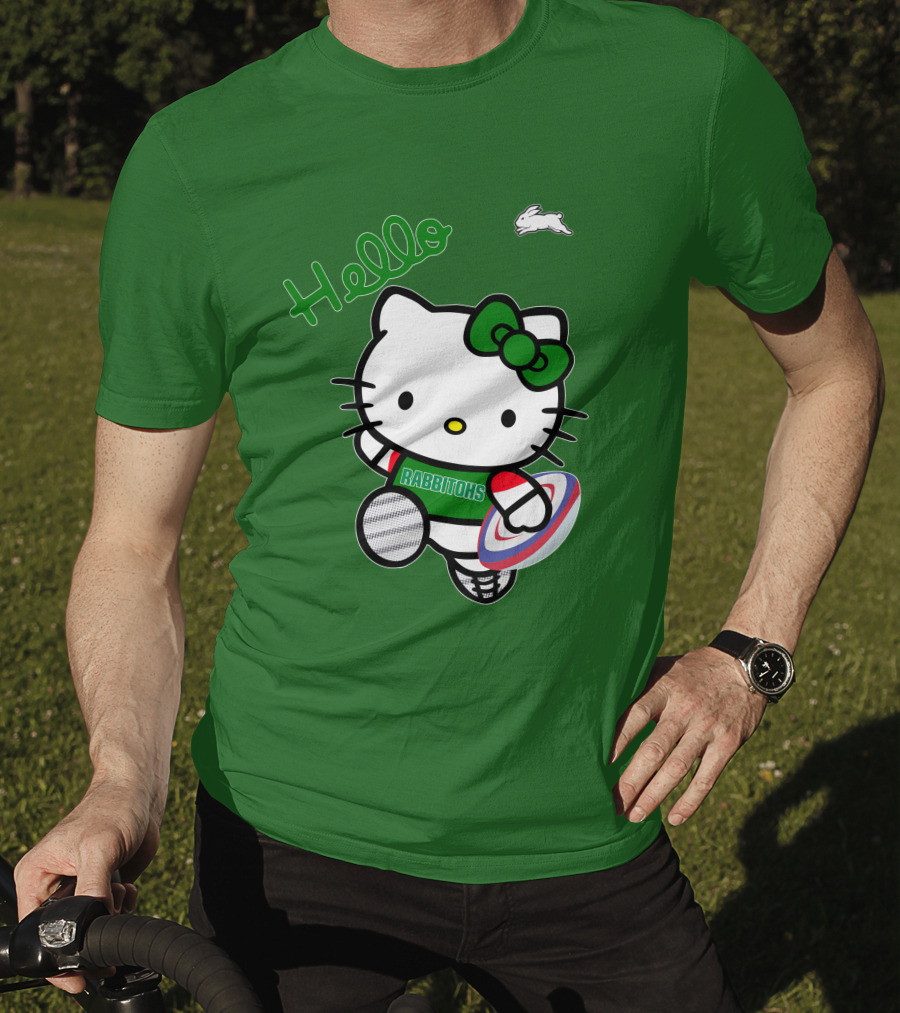 NRL1016 South Sydney Rabbitohs Hello Kitty Rugby Fan Collection T-Shirt