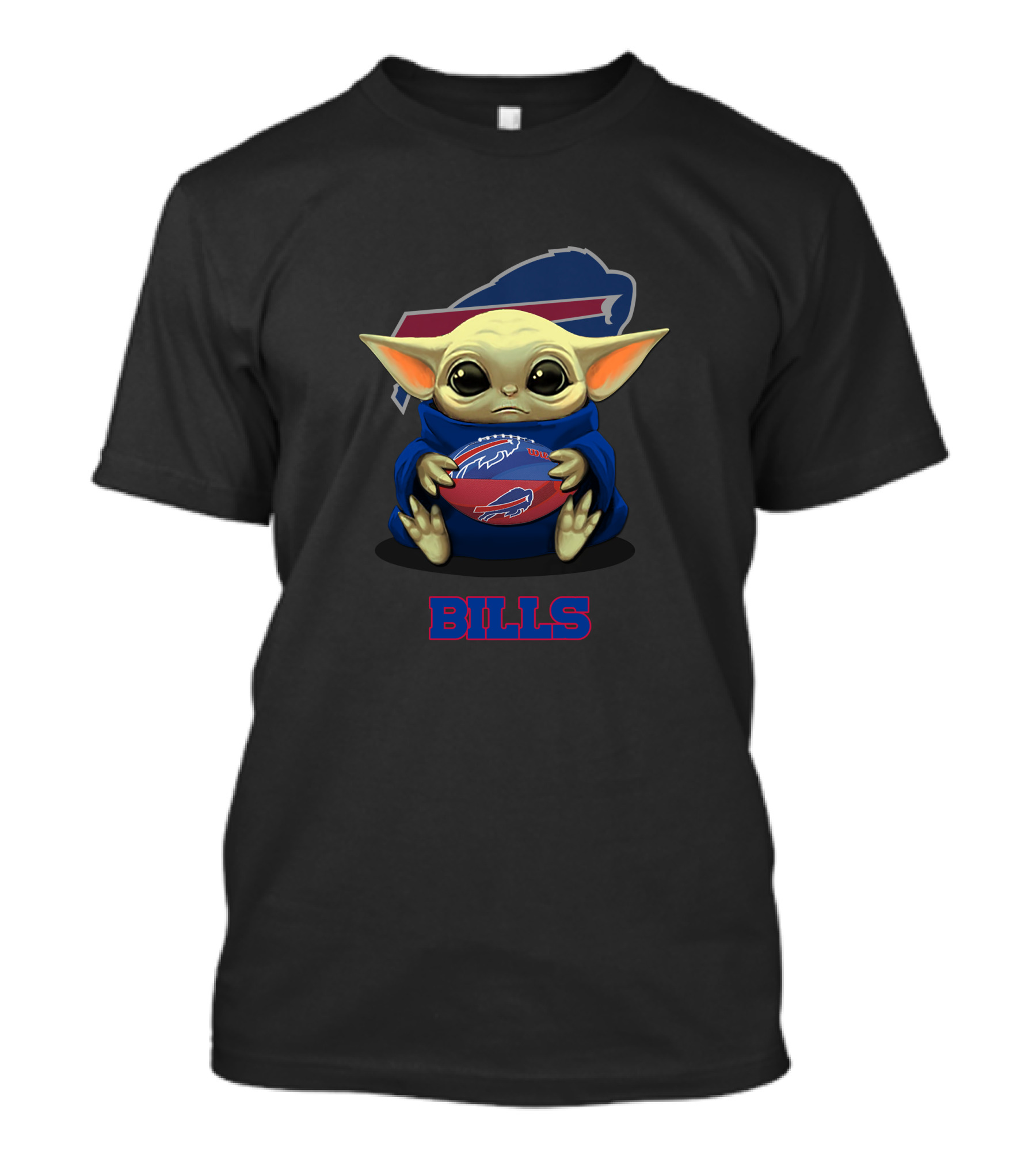 Buffalo Bills Baby Yoda Holding Football With Team T-Shirt