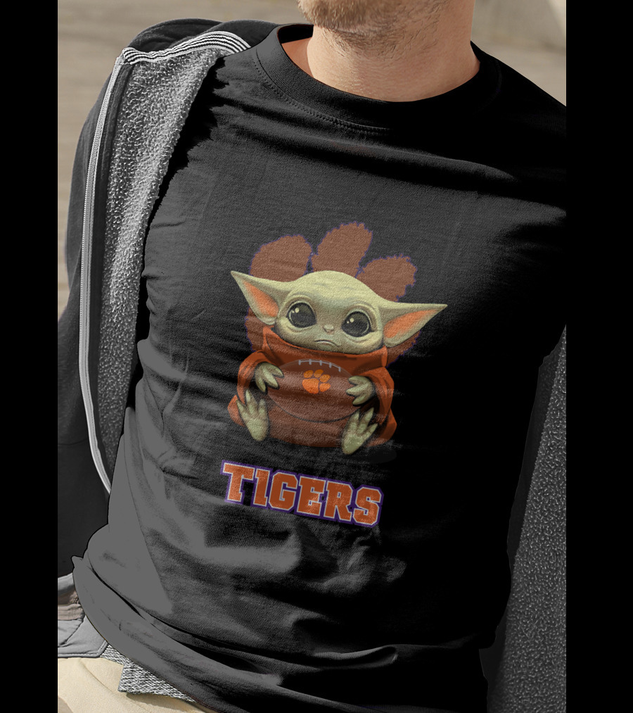 Clemson Tigers Baby Yoda Football Fan Merchandise T-Shirt