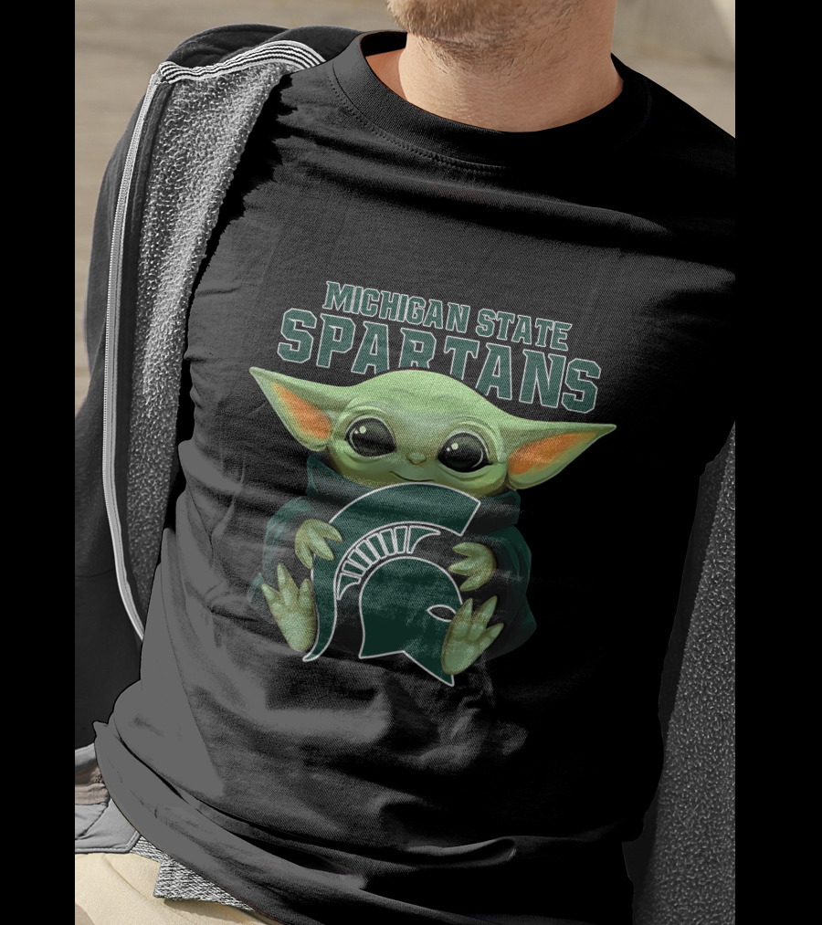 Michigan State Spartans Baby Yoda Holding Spartan T-Shirt