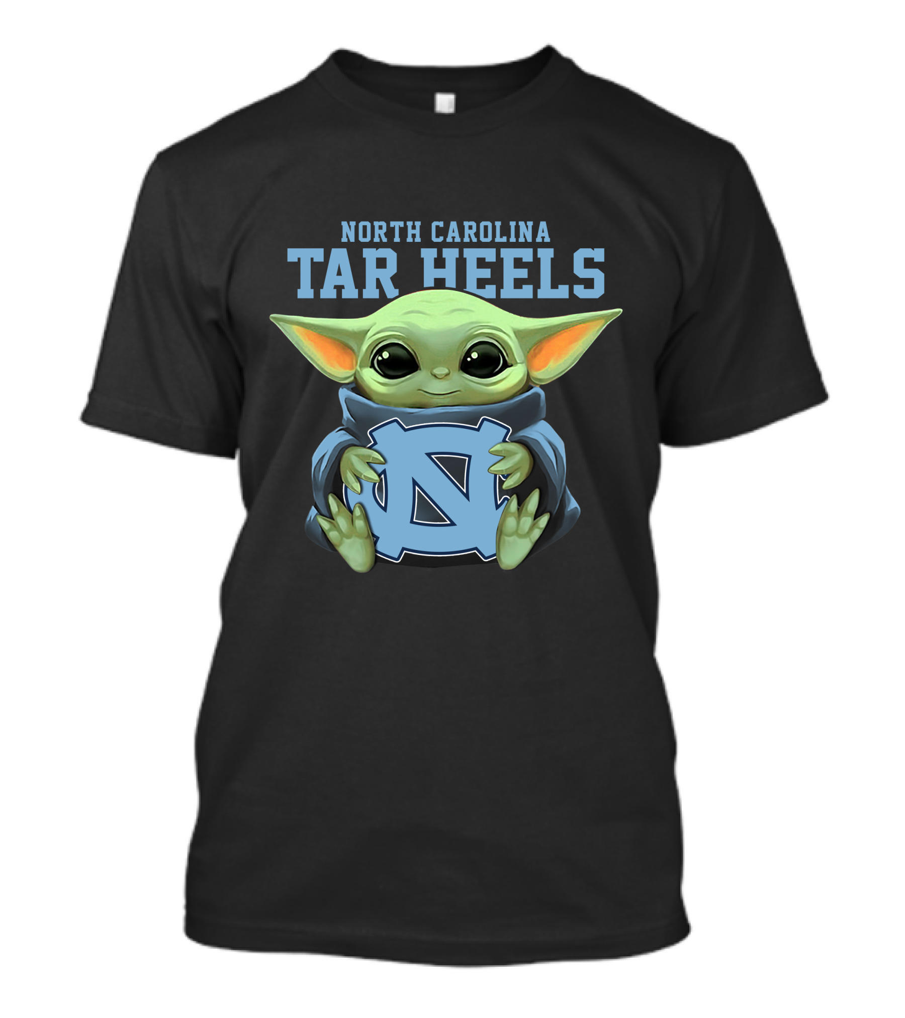 North Carolina Tar Heels Baby Yoda Holding UNC T-Shirt