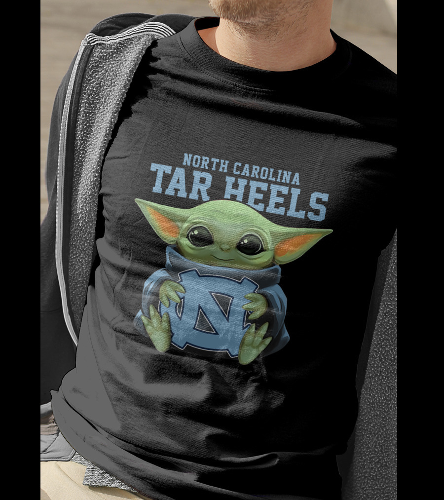 North Carolina Tar Heels Baby Yoda Holding UNC T-Shirt