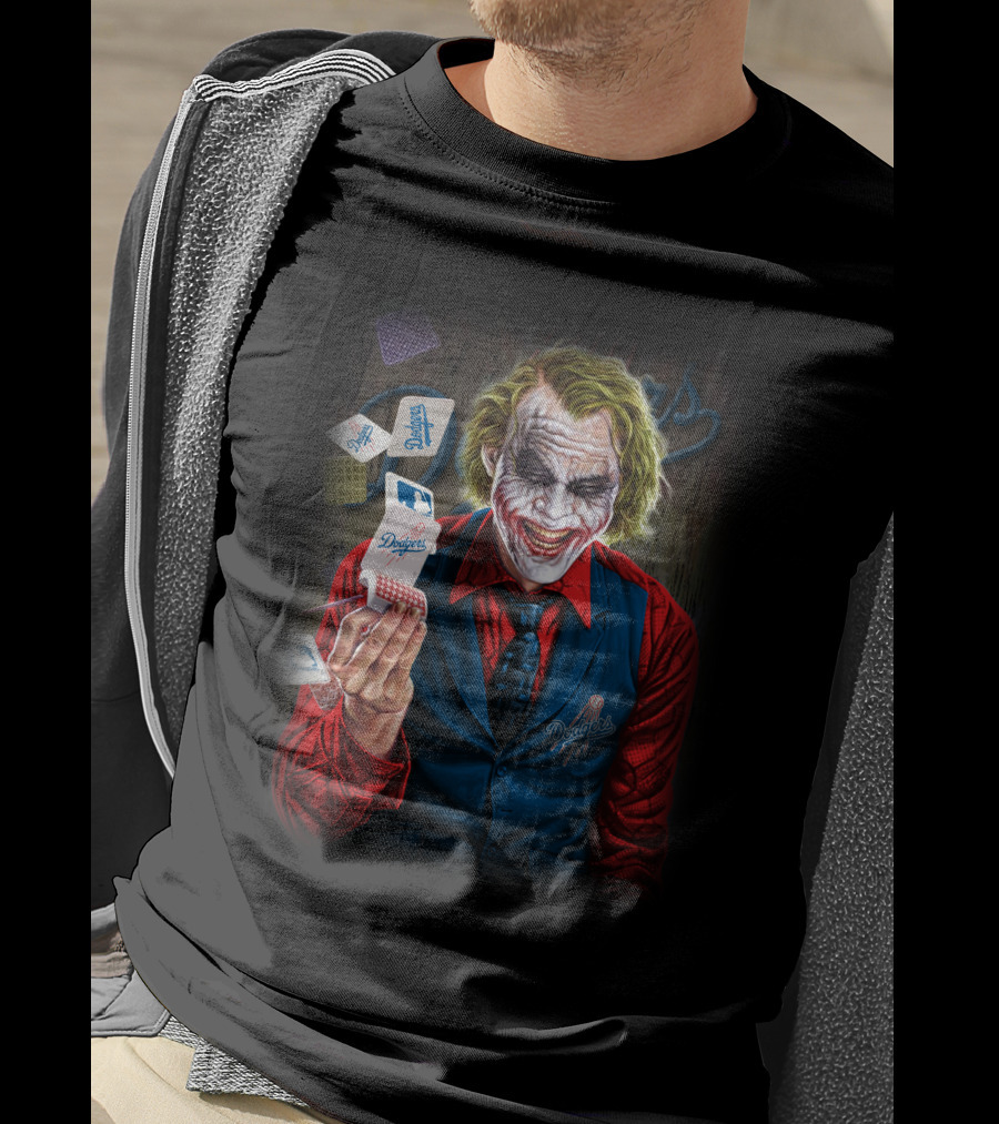 Los Angeles Dodgers Joker Playing Cards Smiling Face T-Shirt