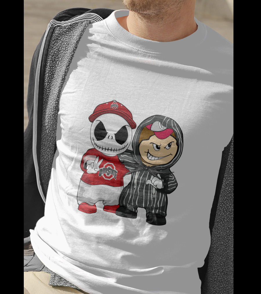 Ohio State Buckeyes Jack Skellington Character Friends In Team T-Shirt