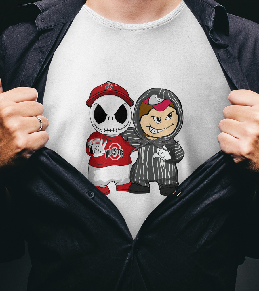 Ohio State Buckeyes Jack Skellington Character Friends In Team T-Shirt