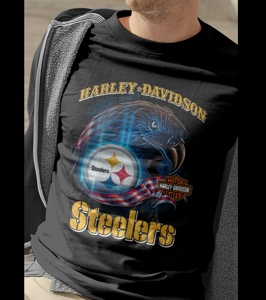 Harley Davidson Steelers Motor Cycles T-Shirt