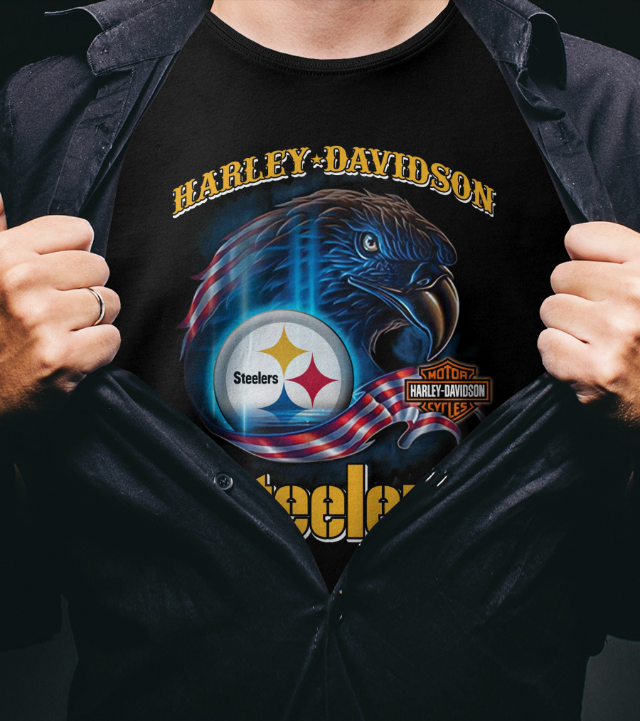 Harley Davidson Steelers Motor Cycles T-Shirt