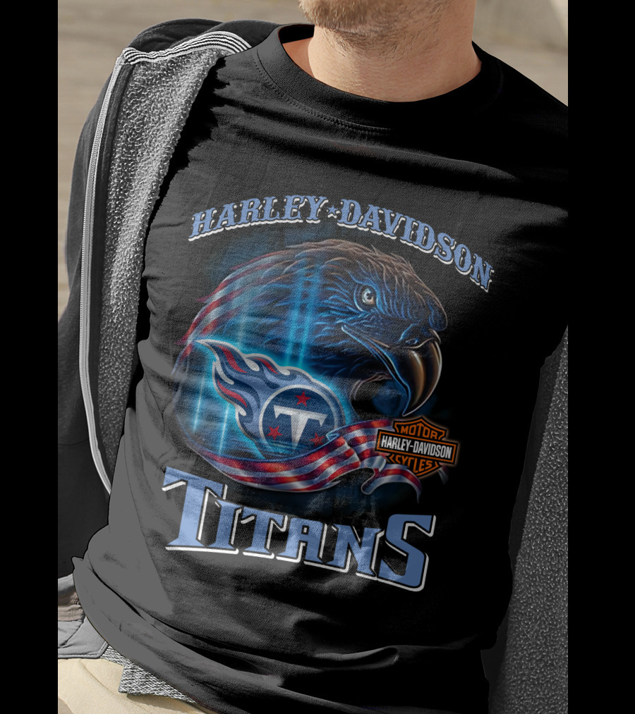 Harley Davidson Tennessee Titans Motorcycle Cycles T-Shirt