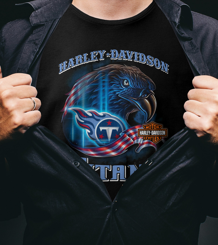Harley Davidson Tennessee Titans Motorcycle Cycles T-Shirt