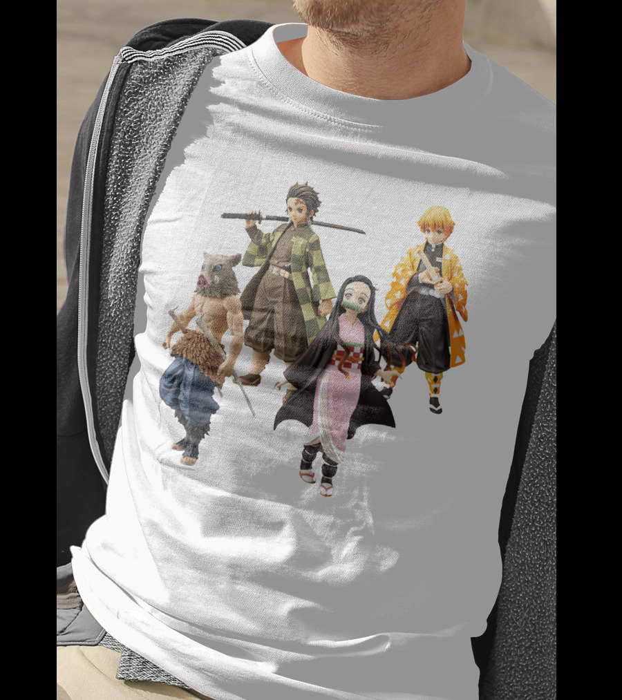 Demon Slayer Tanjiro Nezuko Zenitsu Inosuke Figures T-Shirt