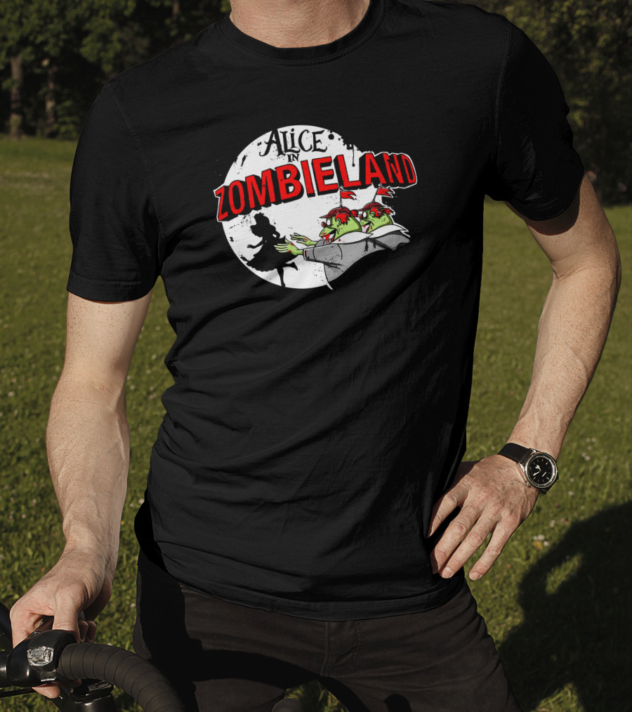 Alice In Zombieland Silhouette And Zombie Moon Combo T-Shirt