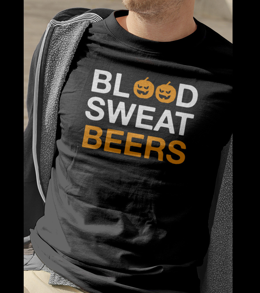 Blood Sweat Beers Halloween Pumpkins T-Shirt