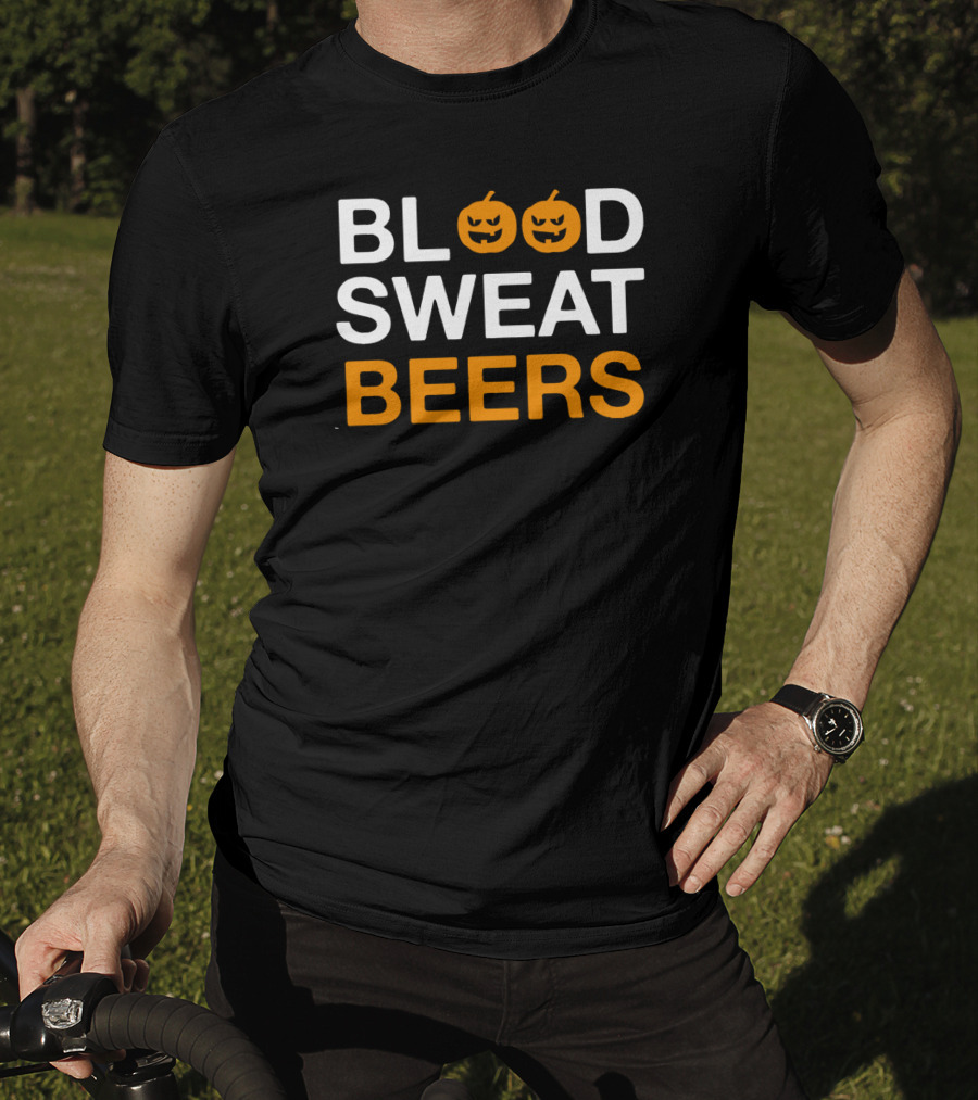 Blood Sweat Beers Halloween Pumpkins T-Shirt