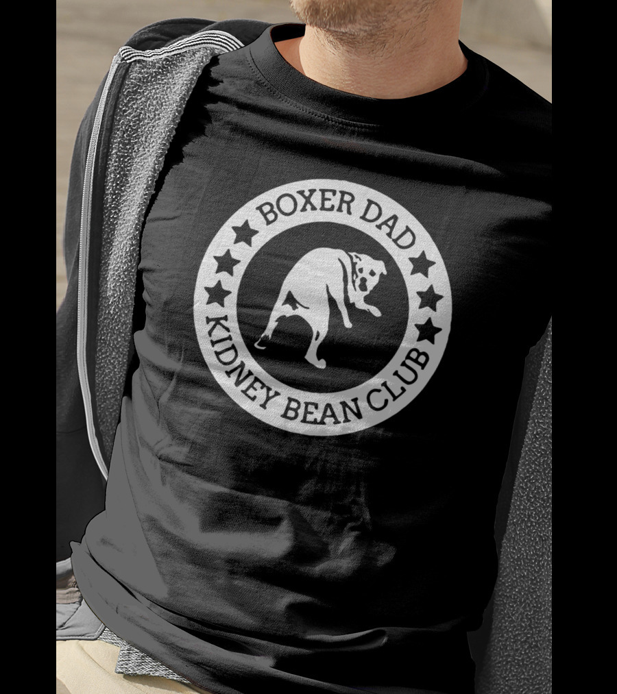 Boxer Dad Kidney Bean Club Circle Emblem With Stars T-Shirt