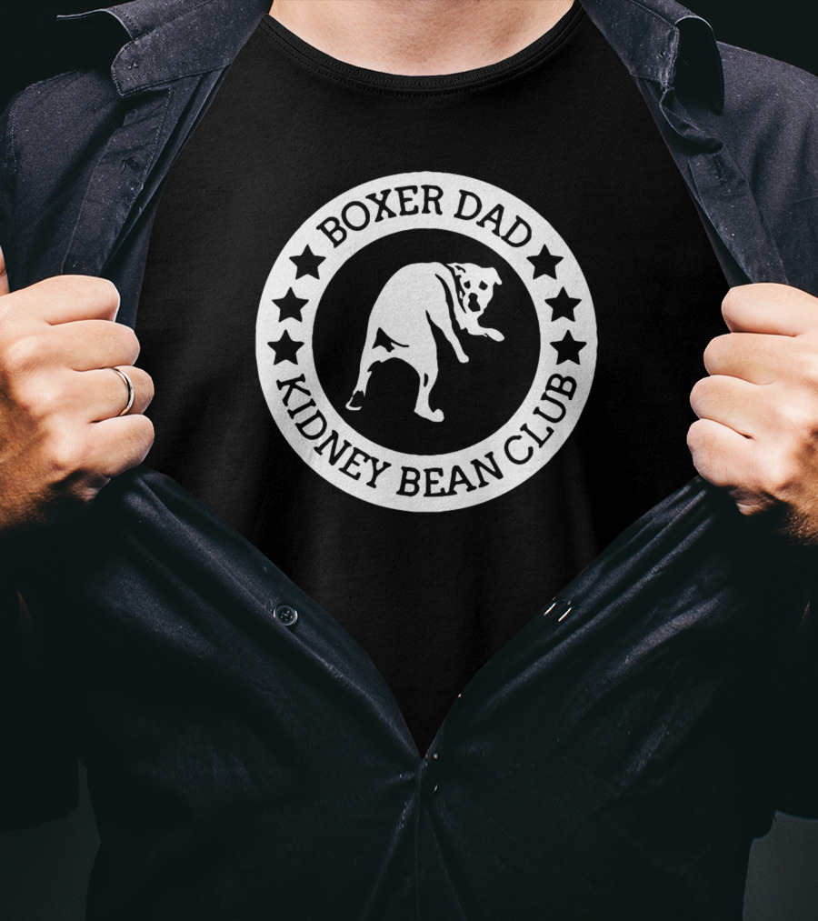 Boxer Dad Kidney Bean Club Circle Emblem With Stars T-Shirt