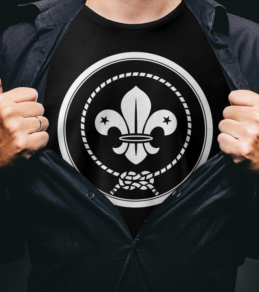 Fleur-de-lis Rope Circle Knot Scout Emblem T-Shirt