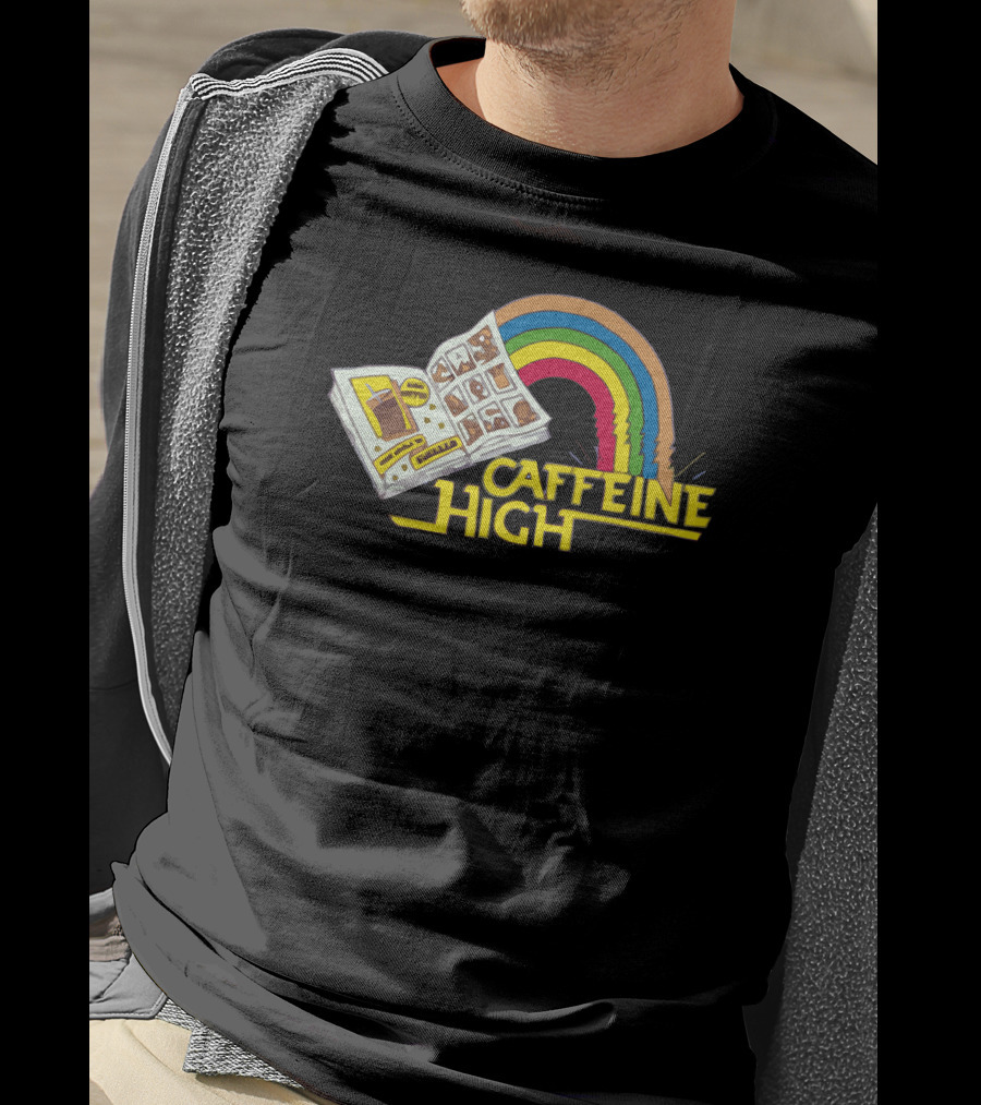 Caffeine High Retro Rainbow Comic Book T-Shirt