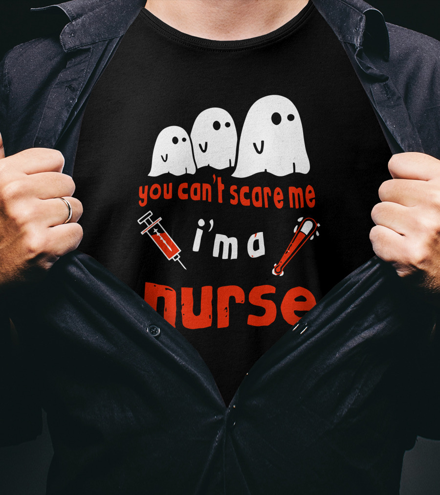 You Can't Scare Me I'm A Nurse Ghosts Syringe Bat T-Shirt