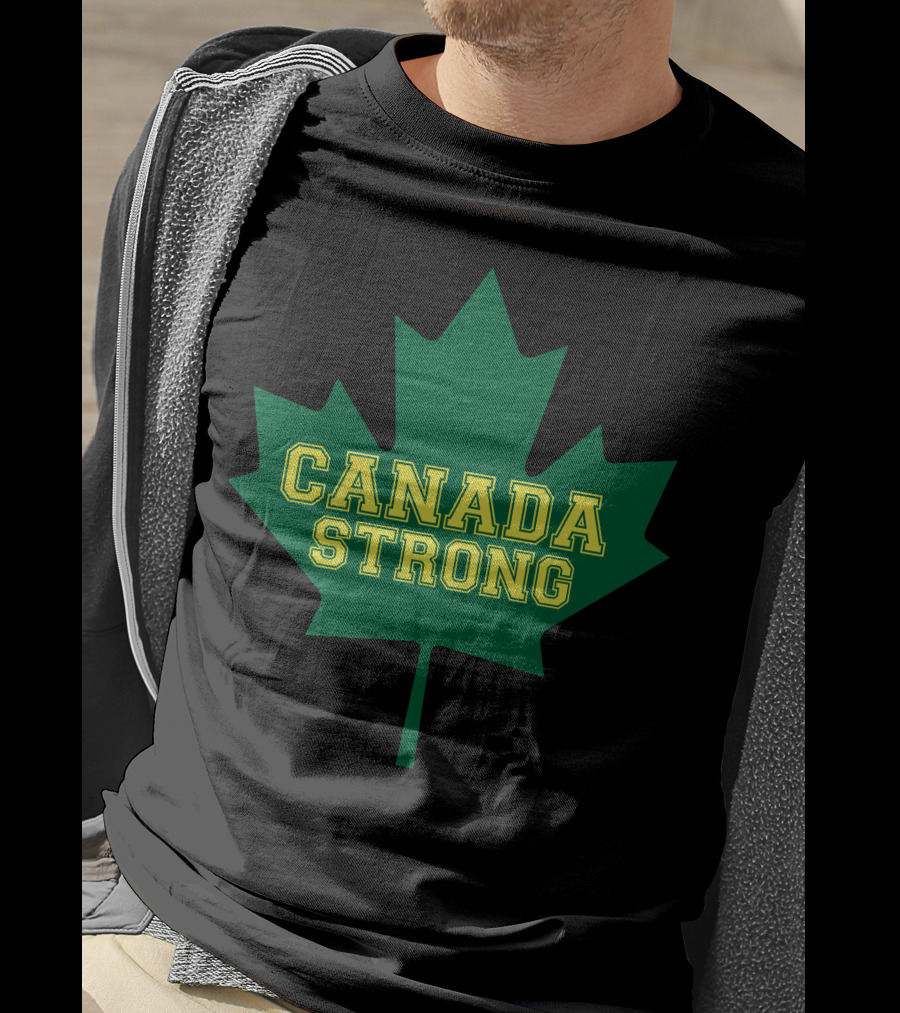 Canada Strong Maple Leaf Green And Yellow T-Shirt