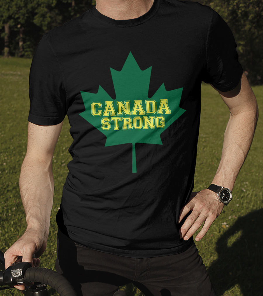 Canada Strong Maple Leaf Green And Yellow T-Shirt