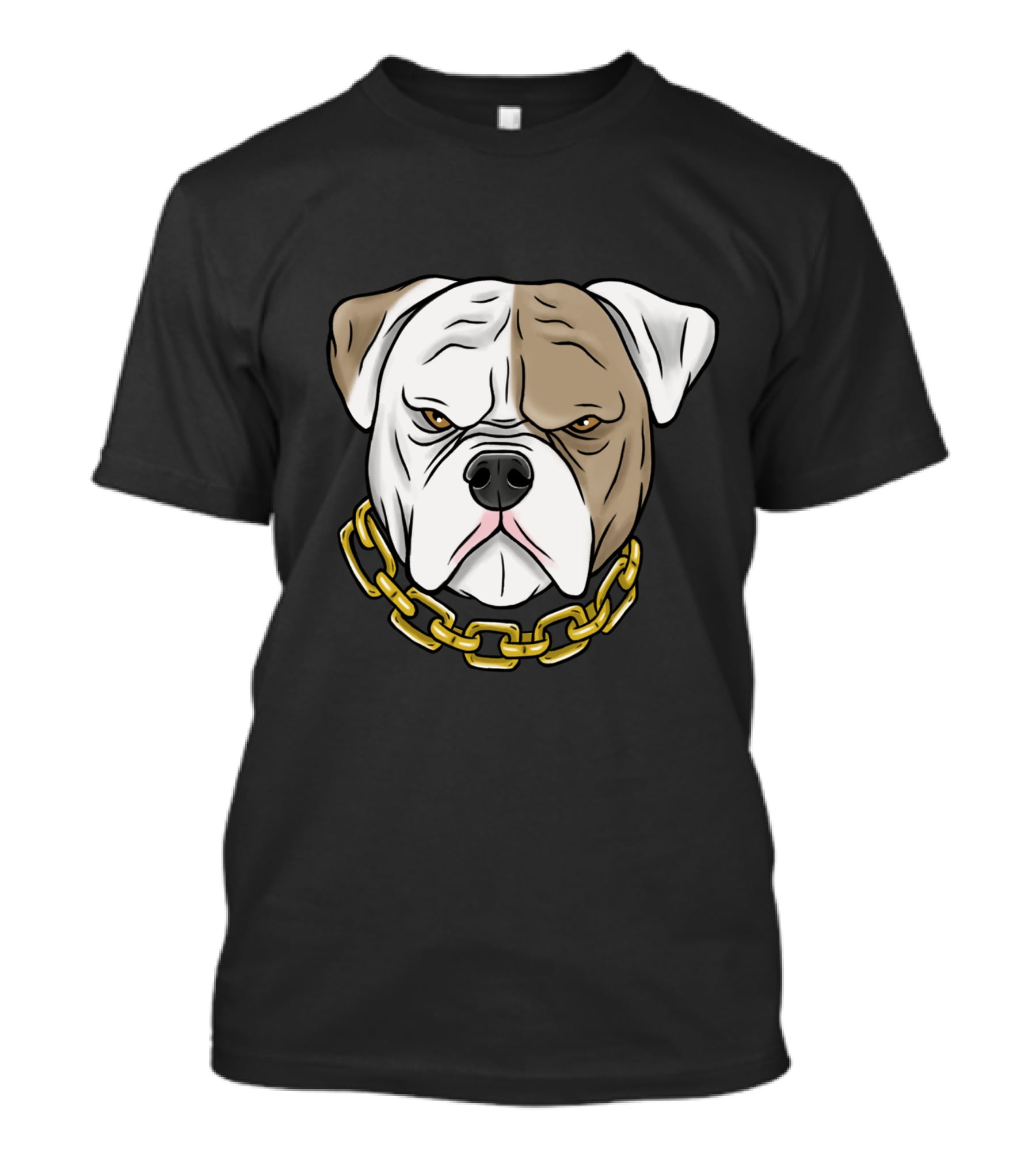 Pitbull Head With Gold Chain T-Shirt