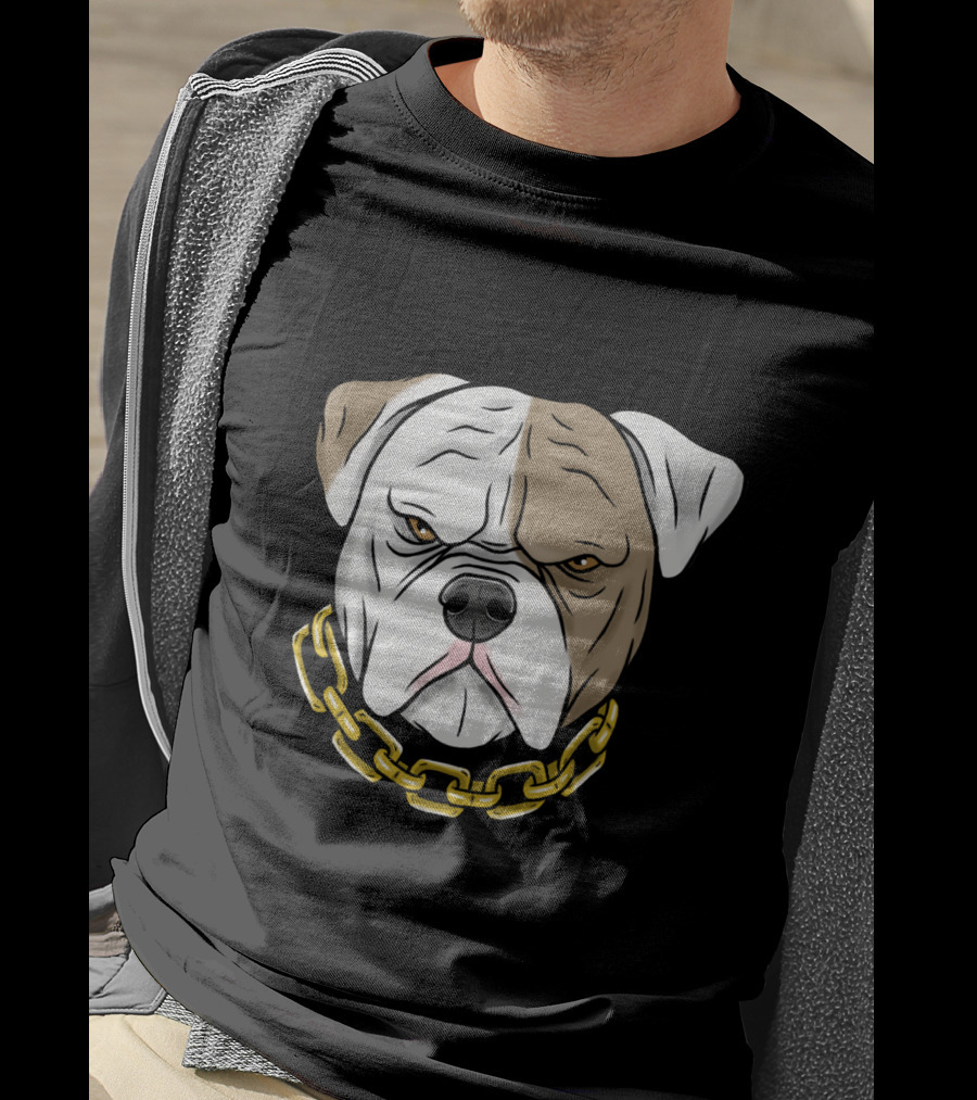 Pitbull Head With Gold Chain T-Shirt