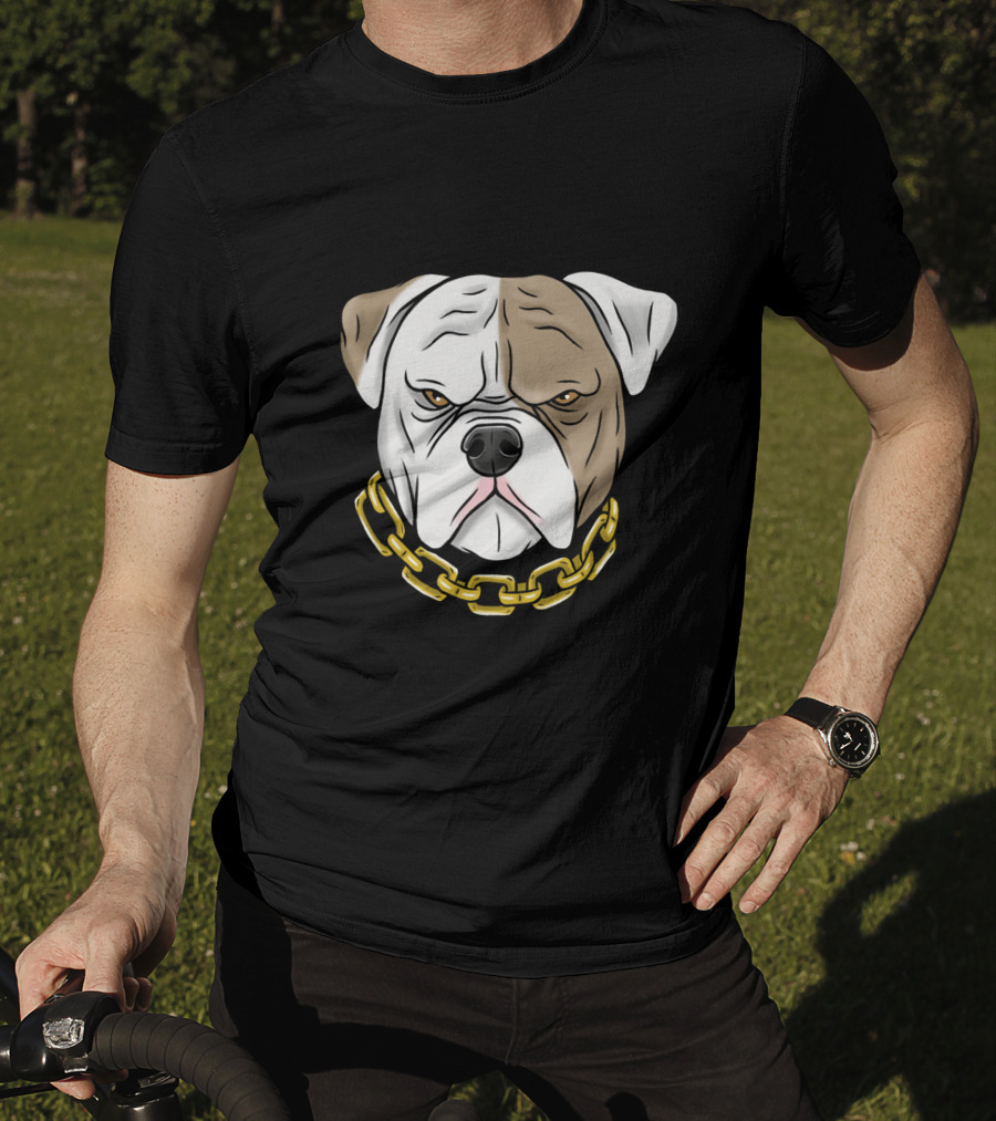Pitbull Head With Gold Chain T-Shirt