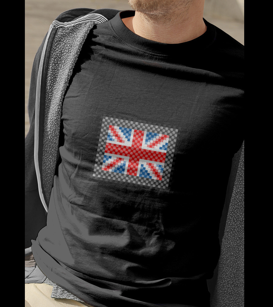 Plaid Scottish Tartan Texture England Union Jack Flag T-Shirt