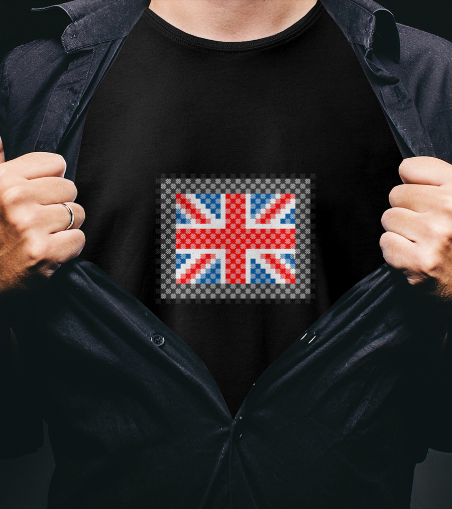 Plaid Scottish Tartan Texture England Union Jack Flag T-Shirt